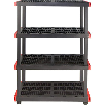Craftsman, 4-Tier Highly Durable Storage Rack, 200lbs/shelf, (55”H x 40”W x 24”D), Interlocking Shelving Unit, Weather-Resistant
