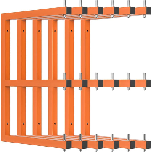 6 PACK Lumber Rack Wall-Mounted, Heavy Duty Wood Storage Racks With 9-Level System, 1980 LB Sturdy