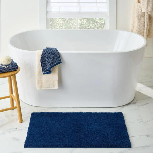 Ultra Soft Polyester Bath Rug, 20"x34", Blue Admiral