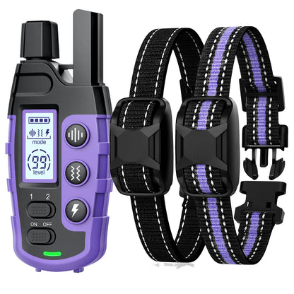3300Ft Electric Dog Training Collar with Remote Control, Waterproof, for 5-120lbs Dog with Shock Vibration, Choice of 3 Colors, Choice of 1 or 2 Collars
