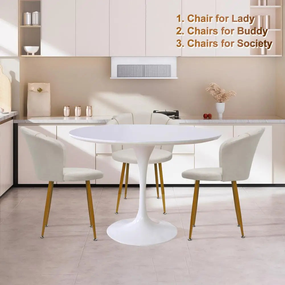 1Pc Vanity Chair with Gold Legs and Back
