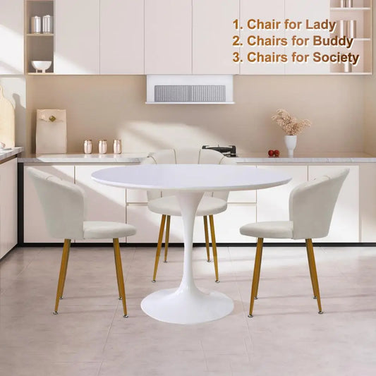 1Pc Vanity Chair with Gold Legs and Back