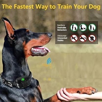 Electric Dog Training Colla, Rechargeable Anti Barking Shock Vibration Collar -Waterproof, Trainer with Clicker