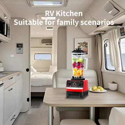 Compact, 110V-130V High-Speed RV Blender- Smoothie Maker, Ice Crusher, Grinder, Space-Saving  Design for Small Kitchens & RVs,