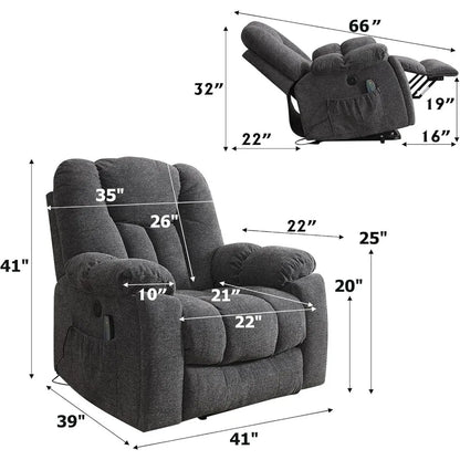 Power Lift Recliner Chair with Massage and Heat