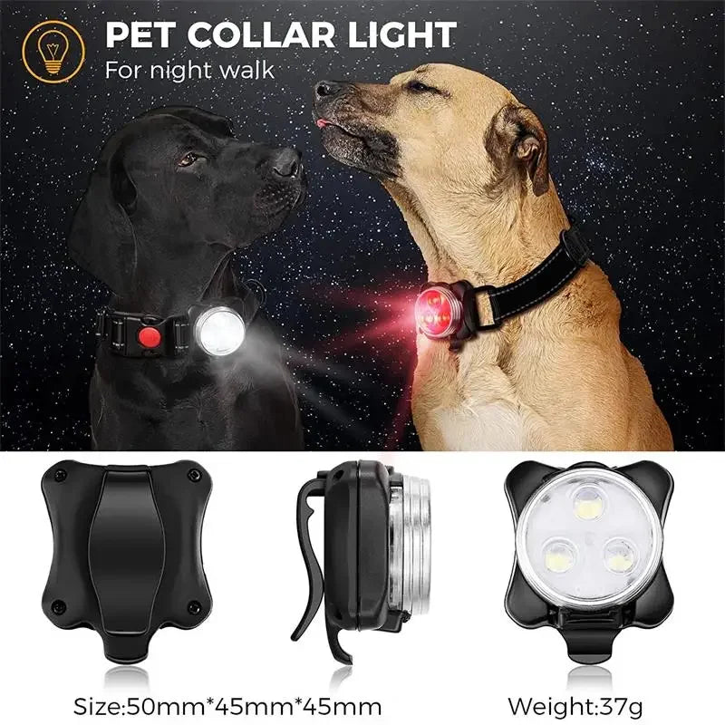 Safety Dog/Cat Led Light, 4 Modes, USB Rechargeable Dogs Light,  LED Outdoor Night for Pet Collar, Harness, or Leash, Easy to find Dog/Cat with Light