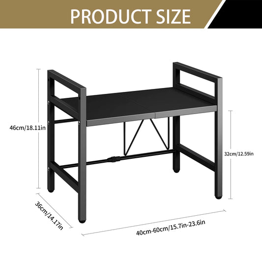 1pc Expandable, 42-64cm Microwave Shelf Organizer, Moisture And Rust Proof, Countertop Organizer, Tableware Storage-2 Color Selections