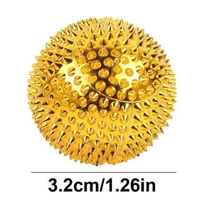 1 Pair Round Hand Exercise Balls, Spiked Massagers, Magnetic Massaging Balls With Dense Spines, 2 Colors, Selection of Sizes