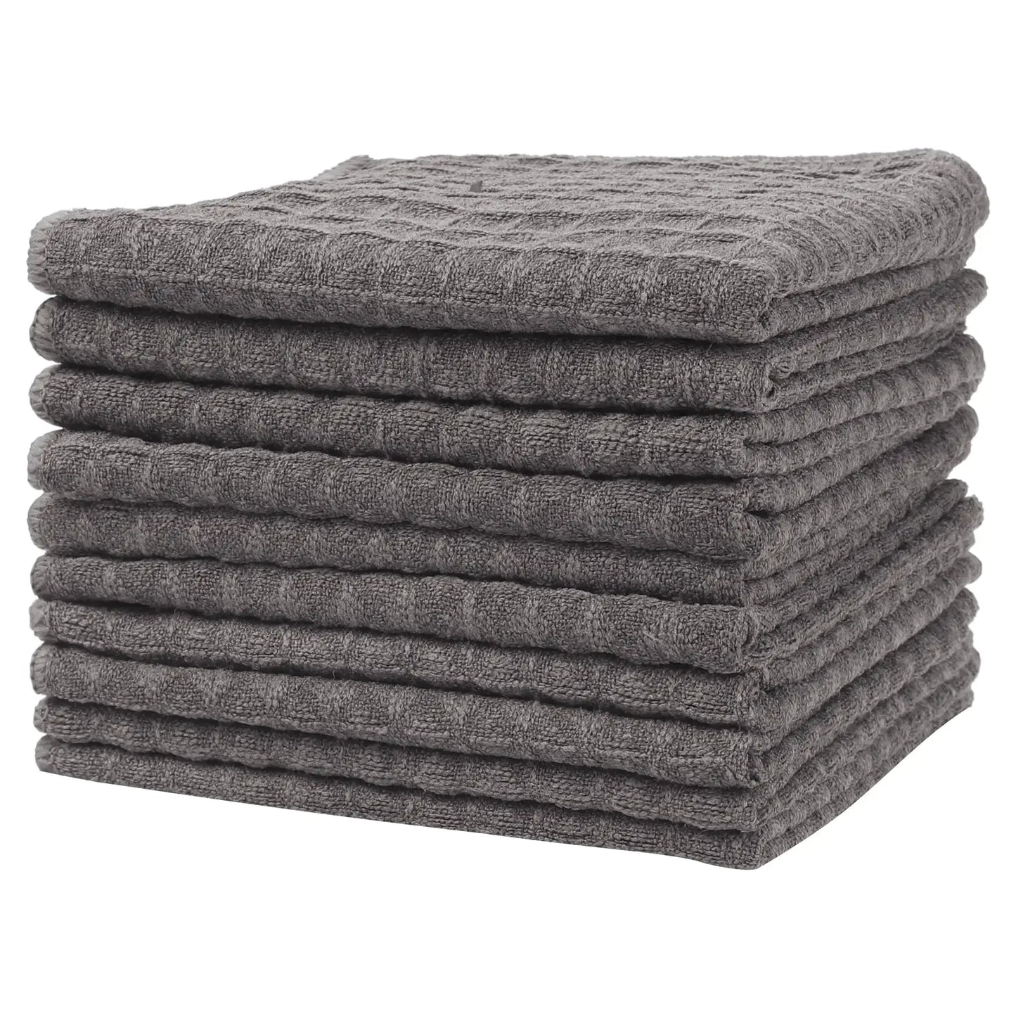 Super Absorbent Waffle Weave Kitchen Towels- 10 Pack - Lint Free, Quick Dry Dish Cloths, - XL 12x12 Inch