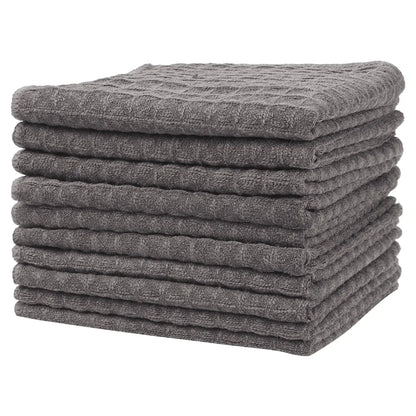 Super Absorbent Waffle Weave Kitchen Towels- 10 Pack - Lint Free, Quick Dry Dish Cloths, - XL 12x12 Inch