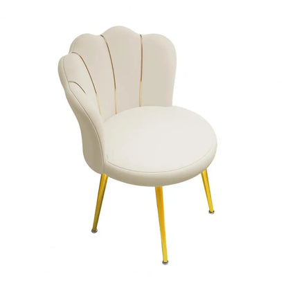 1Pc Vanity Chair with Gold Legs and Back