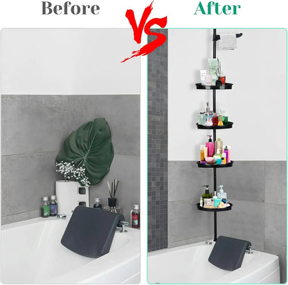4-Layer Telescopic Corner Storage Rack Bathroom, Shampoo and Shower Gel Storage Rack, Shower Organizer