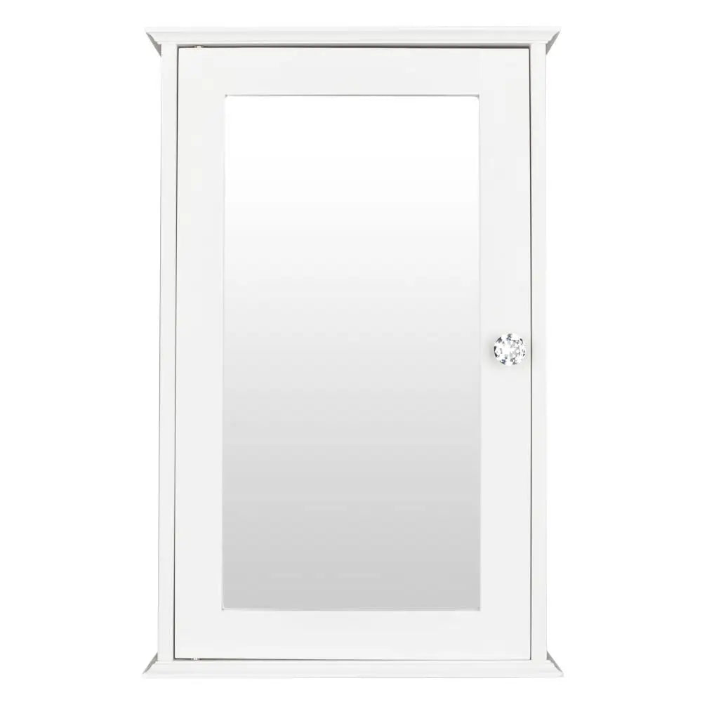White Wall-Mounted Bathroom Cabinet with Mirror