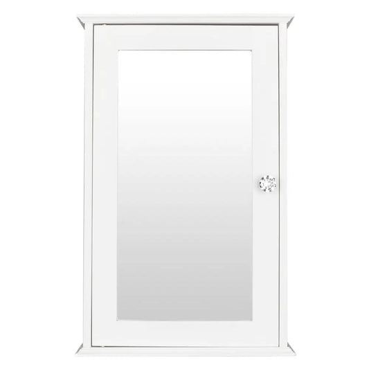 White Wall-Mounted Bathroom Cabinet with Mirror