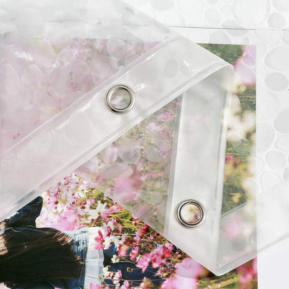 2025 Transparent Bathroom Shower Curtain 180x180, Waterproof, Mildew-Proof, 3D , 12 hooks included