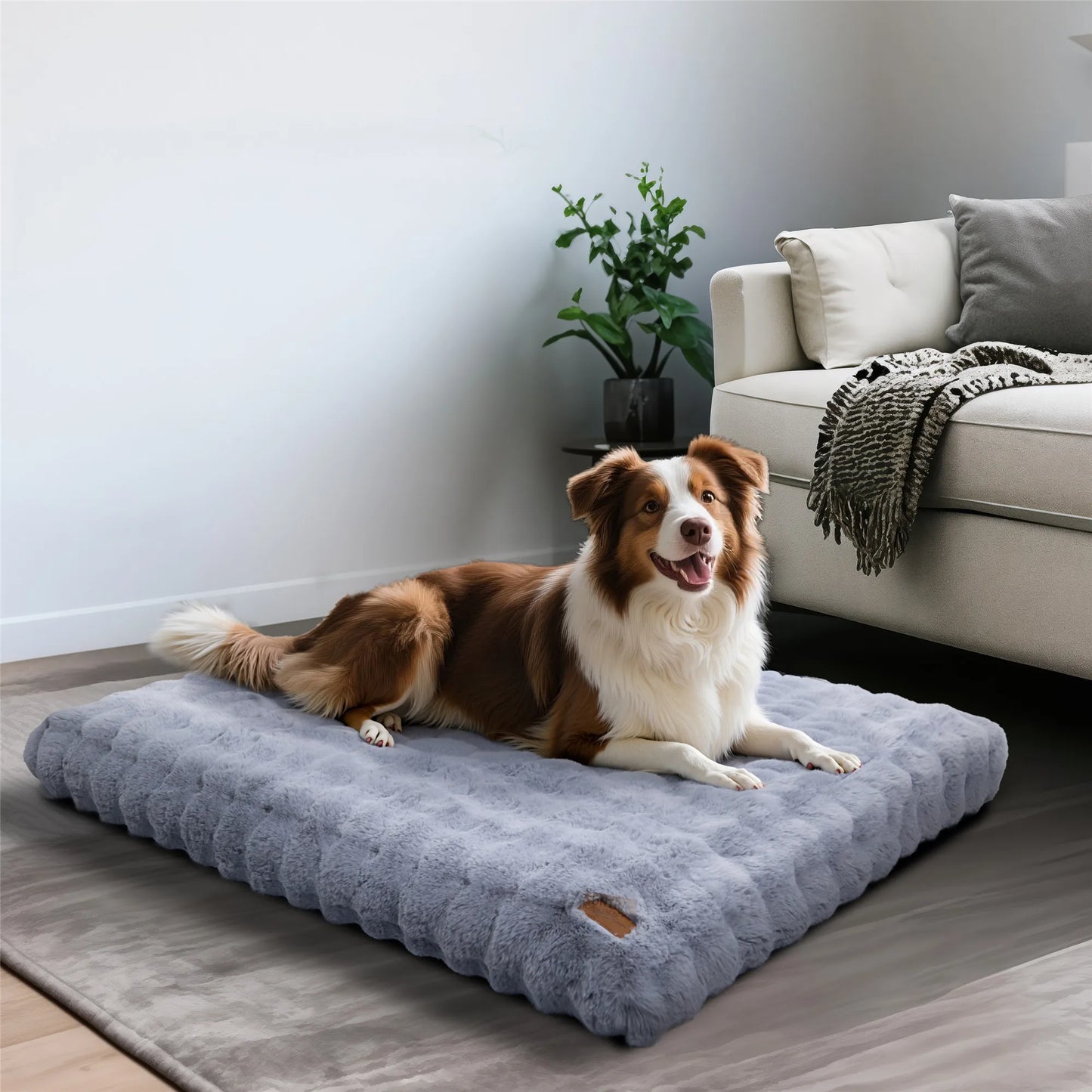Fluffy Dog Bed for Small, Medium and Large Dogs, Plush Faux Fur, Calming, Anti Anxiety, Washable, Soft, Warm Dog Bed, Selection of Sizes and Color