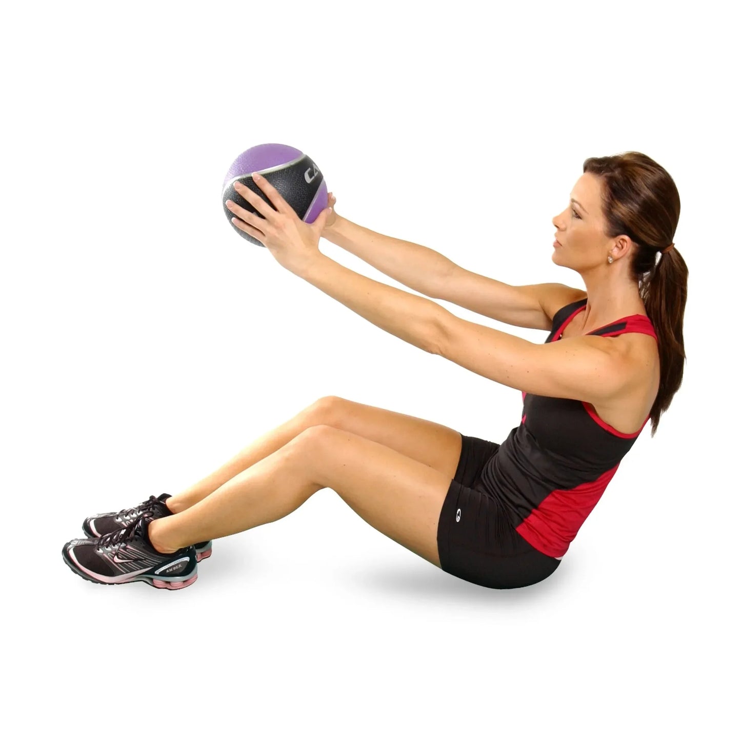 6-pound rubber exercise ball with a unique textured grip surface for better control