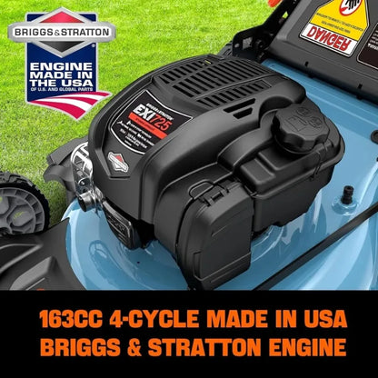 22-Inch Self Propelled Gas Lawn Mower with 163 cc 4-Cycle Engine, 3-in-1 Rear Wheel Drive, Variable Speed Lawnmower