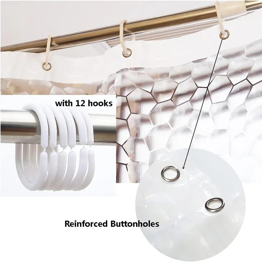 Thick, Waterproof and Transparent Water Cube Shower Curtain