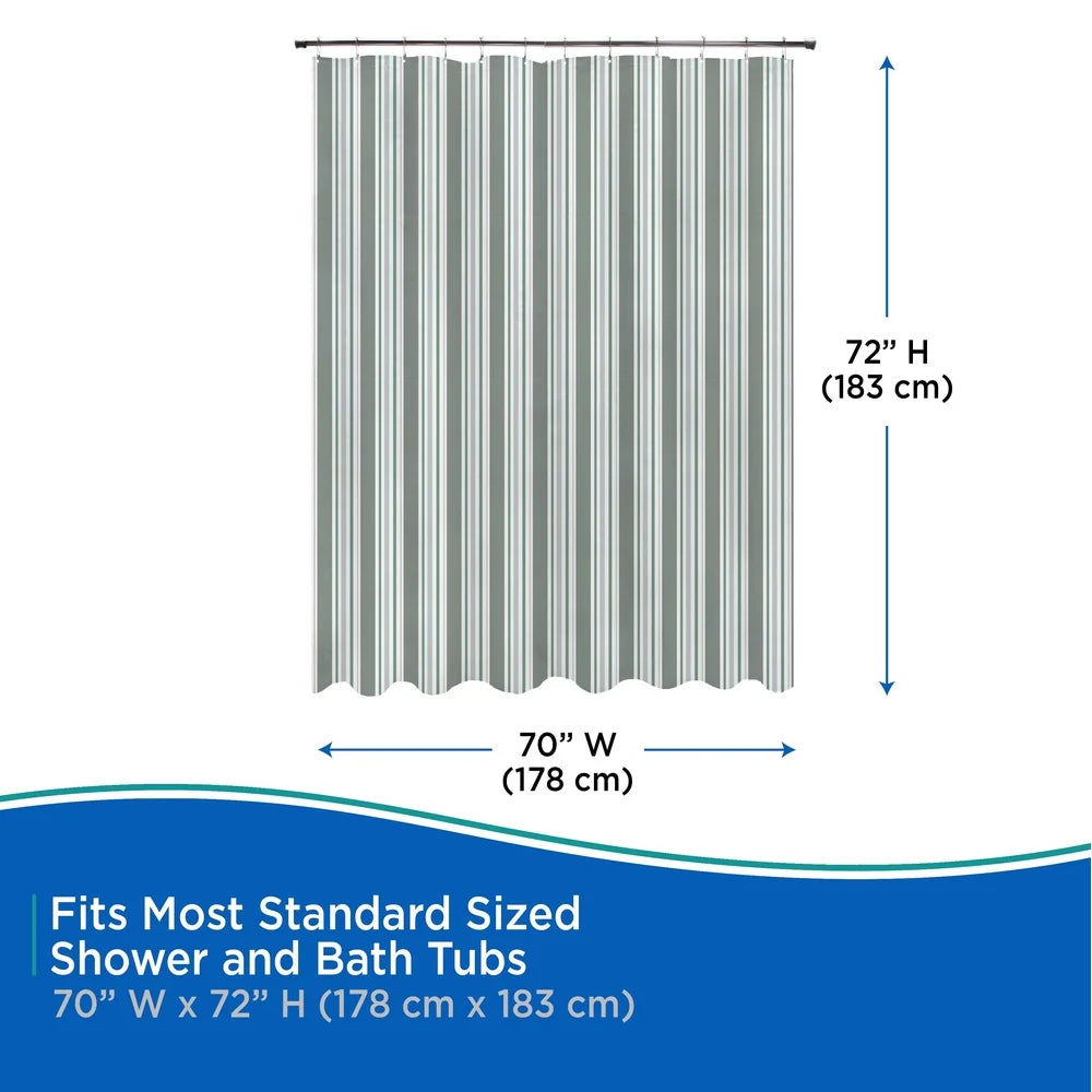 Medium Weight PEVA Shower Curtain Liner, Waterproof, Odorless, Eco-Friendly, 70x72 Inch with Reinforced Grommets