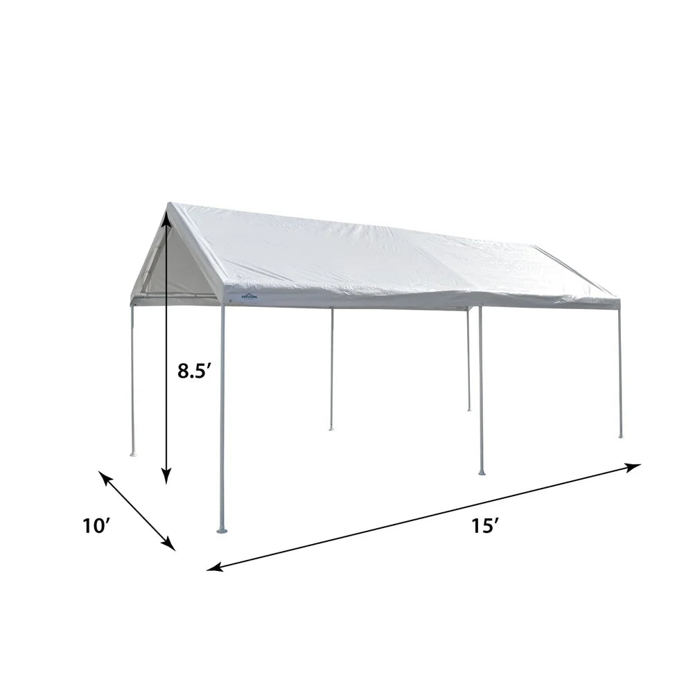 Durable 10x15 Carport Shelter, Water Resistant, UV Protection, Easy Setup-Steel Frame ,Storage, 150 Sq Ft Includes Stake Kit