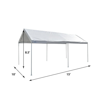 Durable 10x15 Carport Shelter, Water Resistant, UV Protection, Easy Setup-Steel Frame ,Storage, 150 Sq Ft Includes Stake Kit