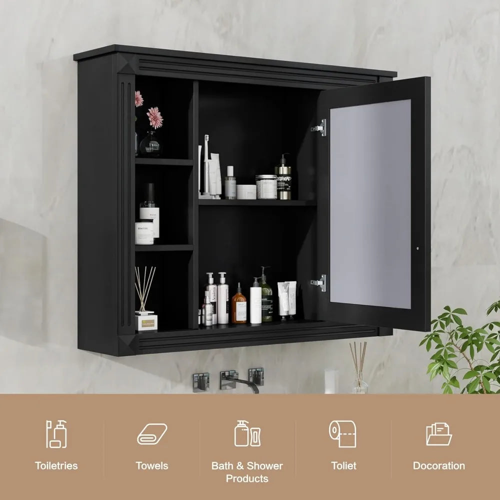 Medicine Cabinet with Mirror, Waterproof Finish, Made with Durable Materials, 4 Color Choices
