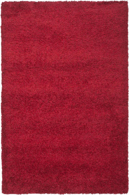 Shag Collection Area Rug - 6'7"" X 9'6"", Red, Non-Shedding & Easy Care, ideal For High Traffic Areas In