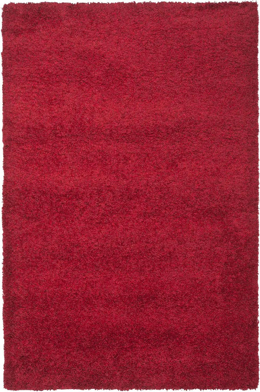 Shag Collection Area Rug - 6'7"" X 9'6"", Red, Non-Shedding & Easy Care, ideal For High Traffic Areas In