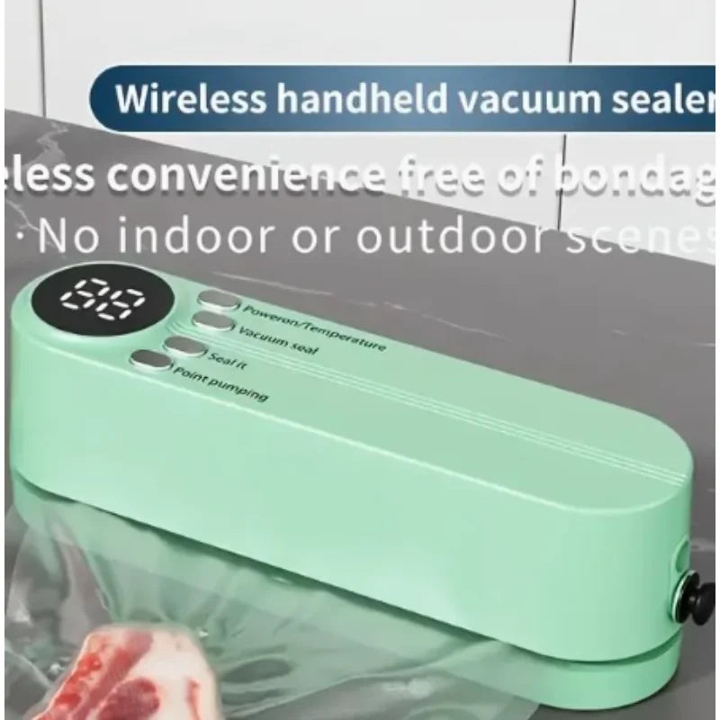 Efficient, One-Touch, Vacuum Sealer for Long-Lasting Freshness - Perfect for Snacks, Meats, Fruits & Veggies - Compact, User-Friendly
