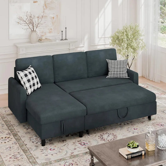 Sectional Sofa Bed -L Shaped Sleeper Sofa Bed with Storage, Reversible Sectional, 5 Color Choices
