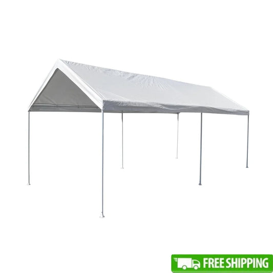 Durable 10x15 Carport Shelter, Water Resistant, UV Protection, Easy Setup-Steel Frame ,Storage, 150 Sq Ft Includes Stake Kit