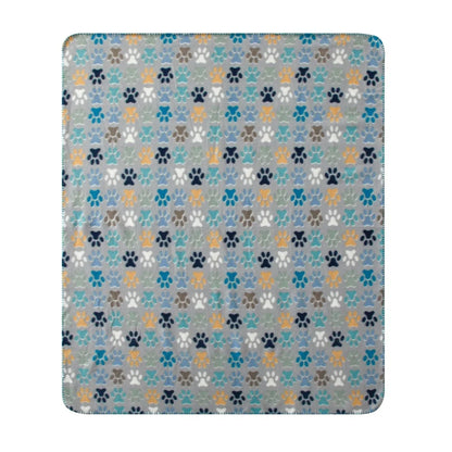 6 Pack Cozy Fleece Throw Blanket -Paw Print, 50 x 60 Inches,  Soft Polyester Machine Washable, Reversible
