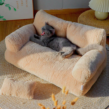 Plush Sofa Bed for Cats and Small or Medium Dogs, Memory Foam Removable, Washable, Soft,