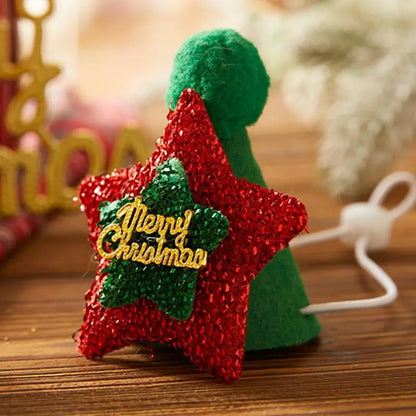 Soft Christmas Kitten/Cat Hat, Green, Red