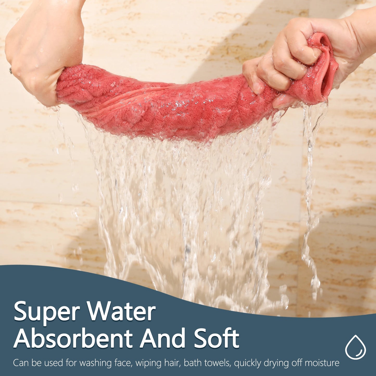 4 Piece set Towel Set with Hook, Ultra Soft, Highly Absorbent for Bathroom