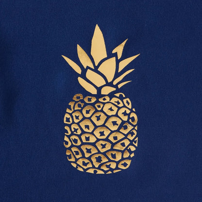 Gilded Pineapple Shower Curtain, Navy Blue, 72x72, Durable Polyester, Bathroom Decor, Waterproof, Machine Washable