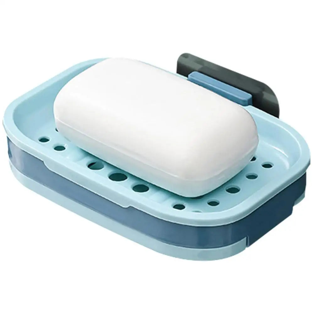 Self-Adhesive Bar Soap Dish, Soap Rack, No Drilling, Wall Mounted, Double Layer Soap Holder