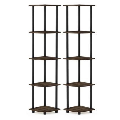 5 Tier Corner Display Rack ,Set of 2, Open Shelves