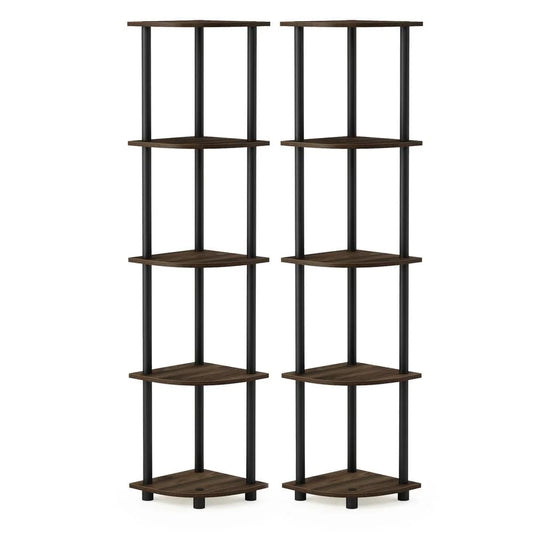 5 Tier Corner Display Rack ,Set of 2, Open Shelves