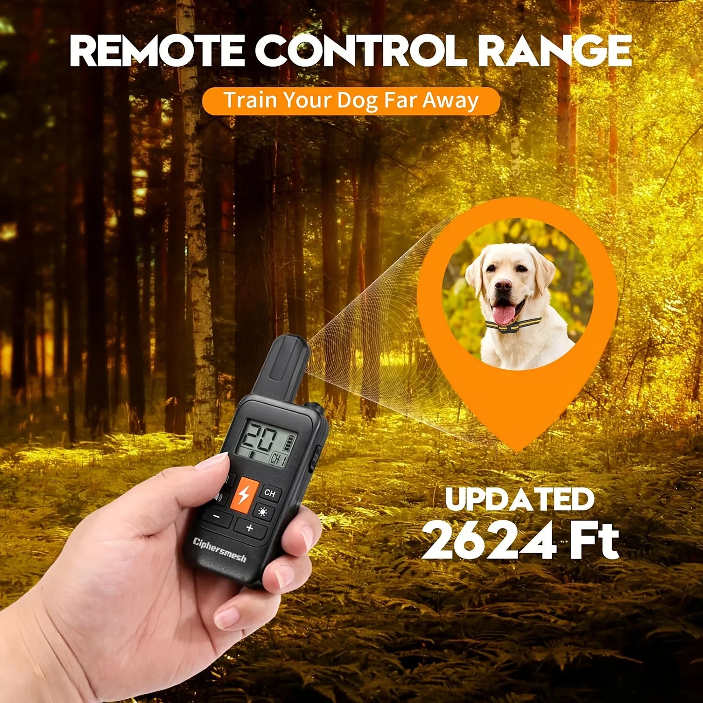 Electric Dog Training Colla, Rechargeable Anti Barking Shock Vibration Collar -Waterproof, Trainer with Clicker