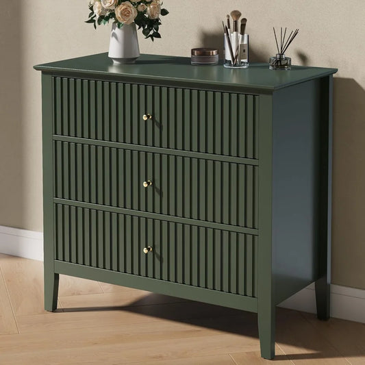 Fluted Drawer Dresser, Modern Wood Chest of Drawers, Painted, 4 color choices