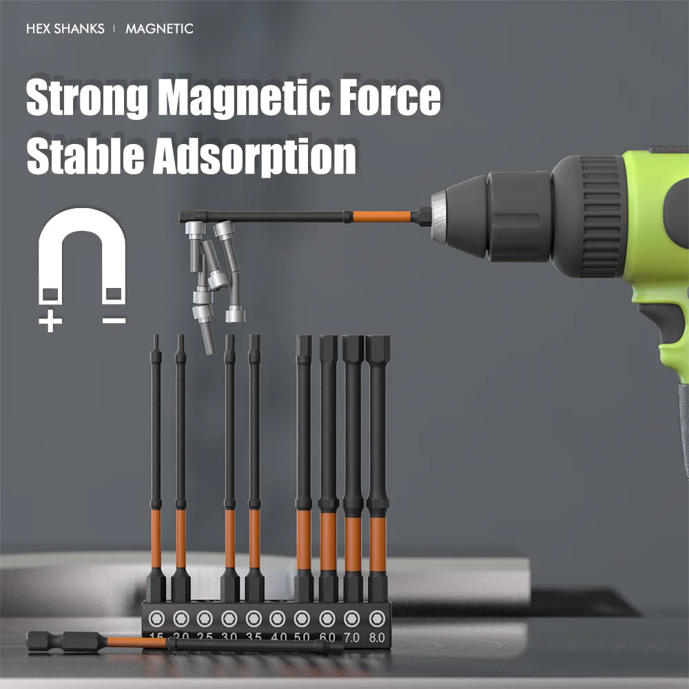 Impact Bit Set-3/6 Inch & Impact Hex Head Allen Wrench, Drill Bit Set-2/4 Inch with CNC Machined Tips, Choice of 3 sets