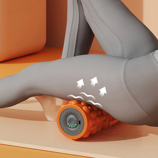 Electric Vibrating Exercise Foam Roller, Rechargeable, 5 Modes Tissue Massager for Yoga, Pilates
