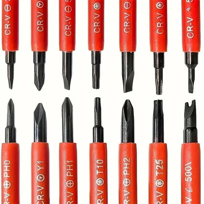 8 in 1 Insulated Screwdriver Set, Magnetic, Driver Double Head Bit, Slotted Phillips, Electrical Tools