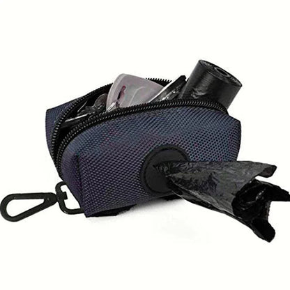 Dog Nylon Medium Storage Bag for Plastic bags with Clip, Attaches to Leash