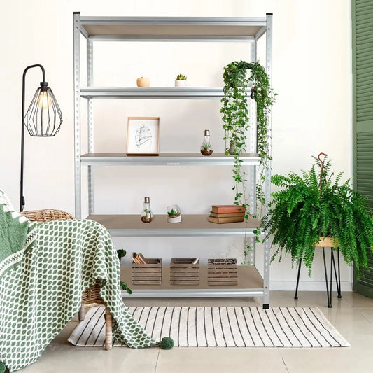 5-Tier Storage Shelving Unit, 48”W x 24”D x 72”H, Adjustable, Heavy Duty Aluminum Alloy Shelf, 2750 lbs Load Capacity