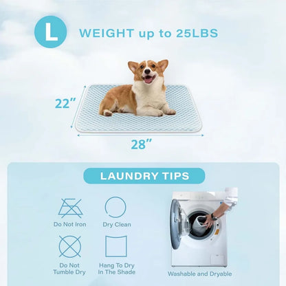 Dog Sleeping Pad & Pets Cooling Mat- Breathable Bubble Surface, EZ Clean. Blue