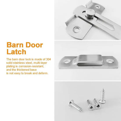 Barn Door Latch, Stainless Steel Latch For Barn, Gate , Heavy-Duty Sliding Door Latch