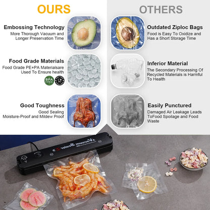BPA-Free Vacuum Sealer Bags for Food Storage, 100pcs, Kitchen Accessories